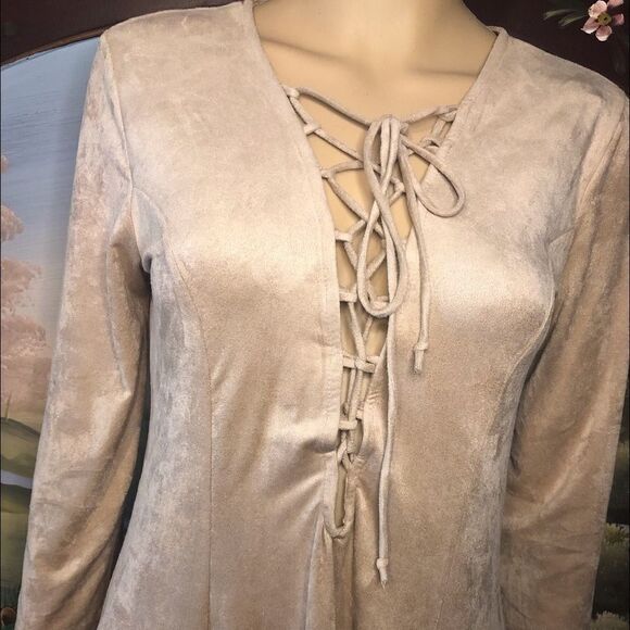 Forever 21 Mini Faux Suede Dress Sz M - Picture 2 of 5